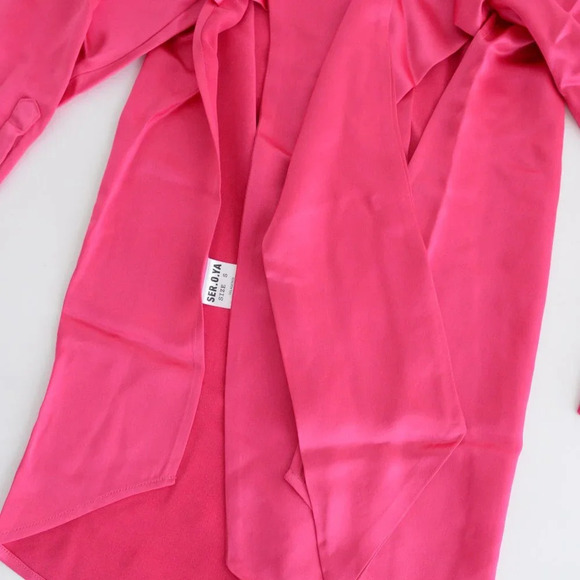 SER.O.YA Mel Top Hot Pink Button Up Front Open Back Blouse S NWT - Picture 13 of 13
